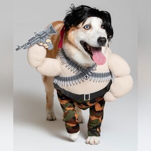 NEW Impawsters Action Hero Rambo Dog Pet 4 Piece Costume Medium